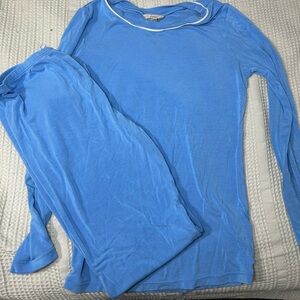 Eberjey Kids Blue Long Sleeve Pajama Set